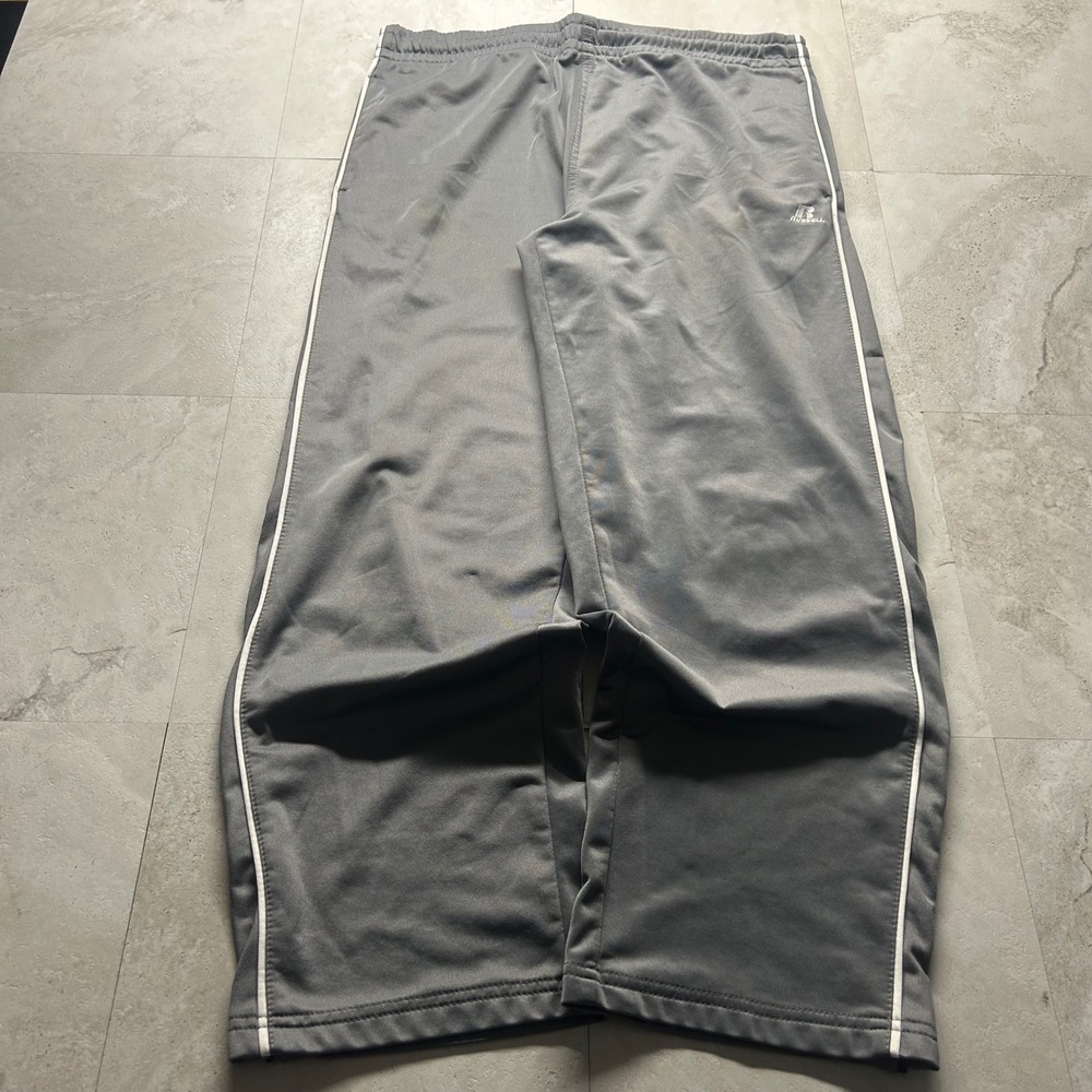 Russell Athletic Track Pants Gray Mens XL Side Stripe Relaxed Fit Joggers